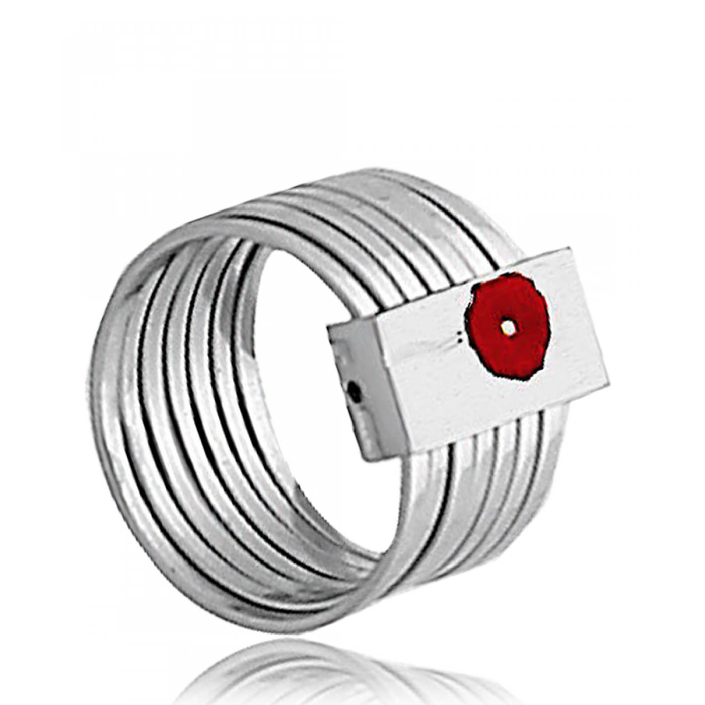 Bijoux en Vogue Bijoux femme Bague Bague argent Rouge Flower